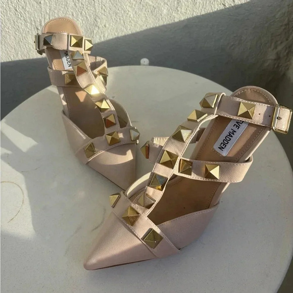 Steve Madden | nude clear heels | gold rhinestone | 9 - Picture 2 of 4